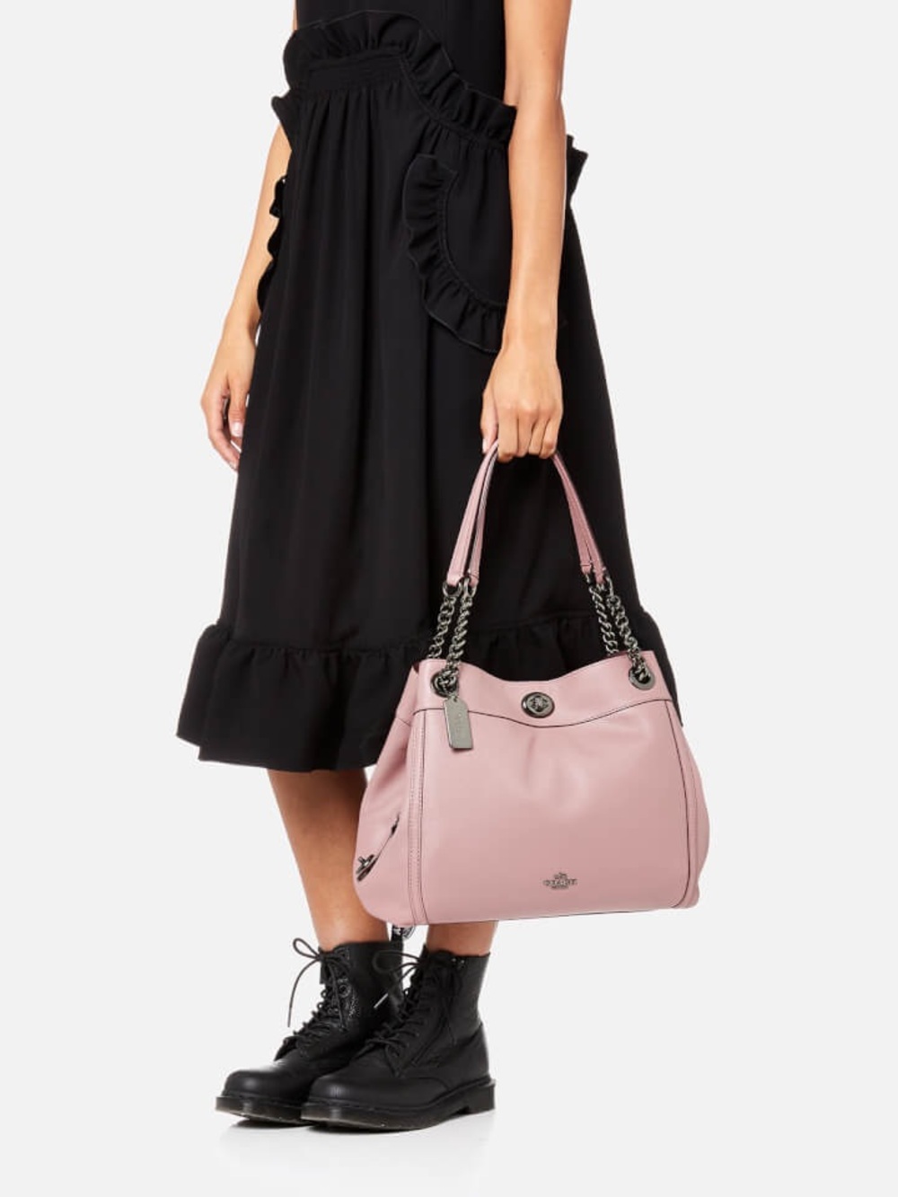 Coach Pink Leather Shoulder Bag